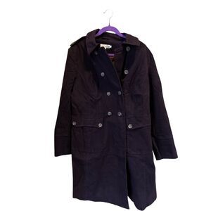 Boden Women's Dark Purple Double-Breasted Trench Coat Size 16 Mid-Length